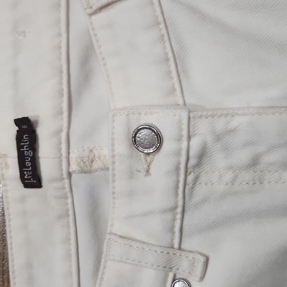 J.McLaughlin‎ Lexi 4-Way Stretch Denim Slim Leg Jeans Raw Beige Cream Size 6 - Picture 7 of 9